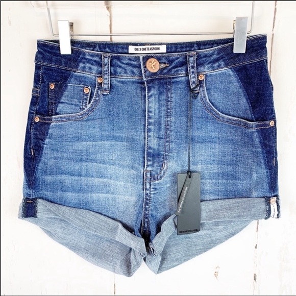 NWT One Teaspoon Harlets High Rise Denim Shorts - Picture 2 of 9